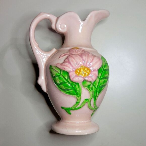 Hull Art Pottery, U.S.A. H-3-5 1/2 Pitcher Gloss Finish New Magnolia Pattern - Picture 1 of 7